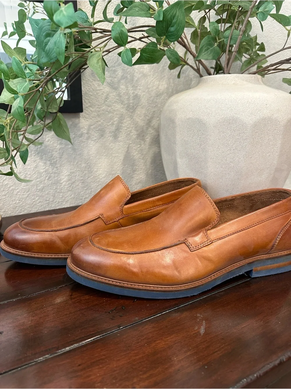 Steve Madden Tan Leather Slip-On Loafers